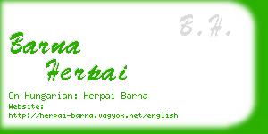 barna herpai business card